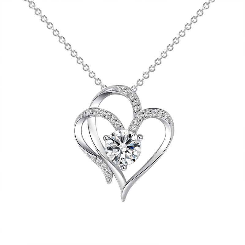 Collier Double Love en Zircon avec Strass