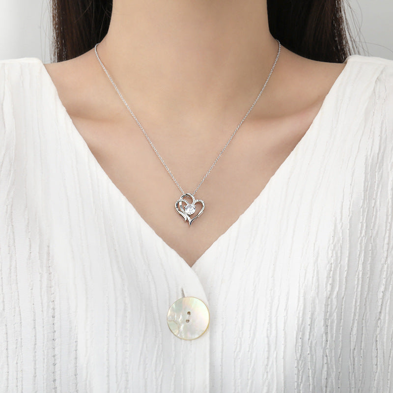 Collier Double Love en Zircon avec Strass