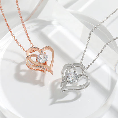 Collier Double Love en Zircon avec Strass