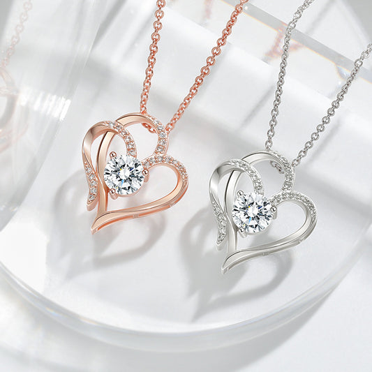 Collier Double Love en Zircon avec Strass