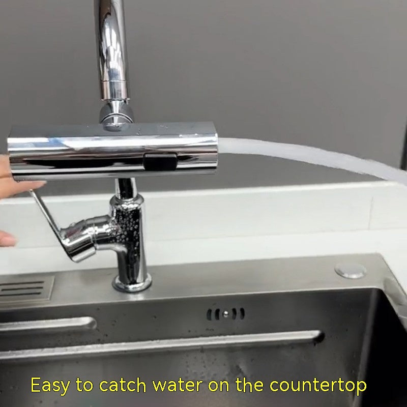 Robinet de cuisine cascade anti-éclaboussures, buse rotative universelle, rallonge multifonctionnelle, accessoires de cuisine