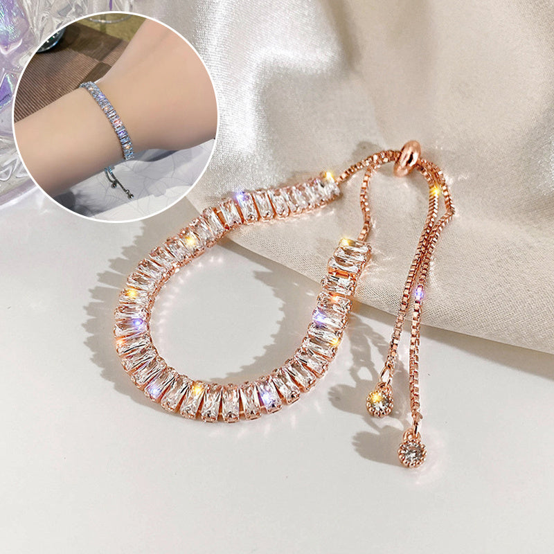 Bracelet en strass tendance et brillant, ajustable, bijou pour femme