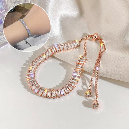 Bracelet en strass tendance et brillant, ajustable, bijou pour femme