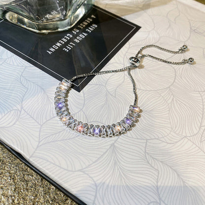 Bracelet en strass tendance et brillant, ajustable, bijou pour femme