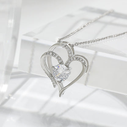 Collier Double Love en Zircon avec Strass