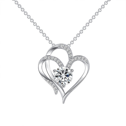 Collier Double Love en Zircon avec Strass