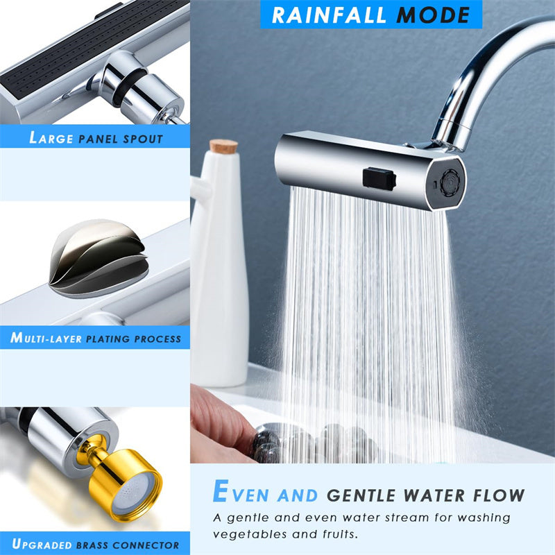 Robinet de cuisine cascade anti-éclaboussures, buse rotative universelle, rallonge multifonctionnelle, accessoires de cuisine